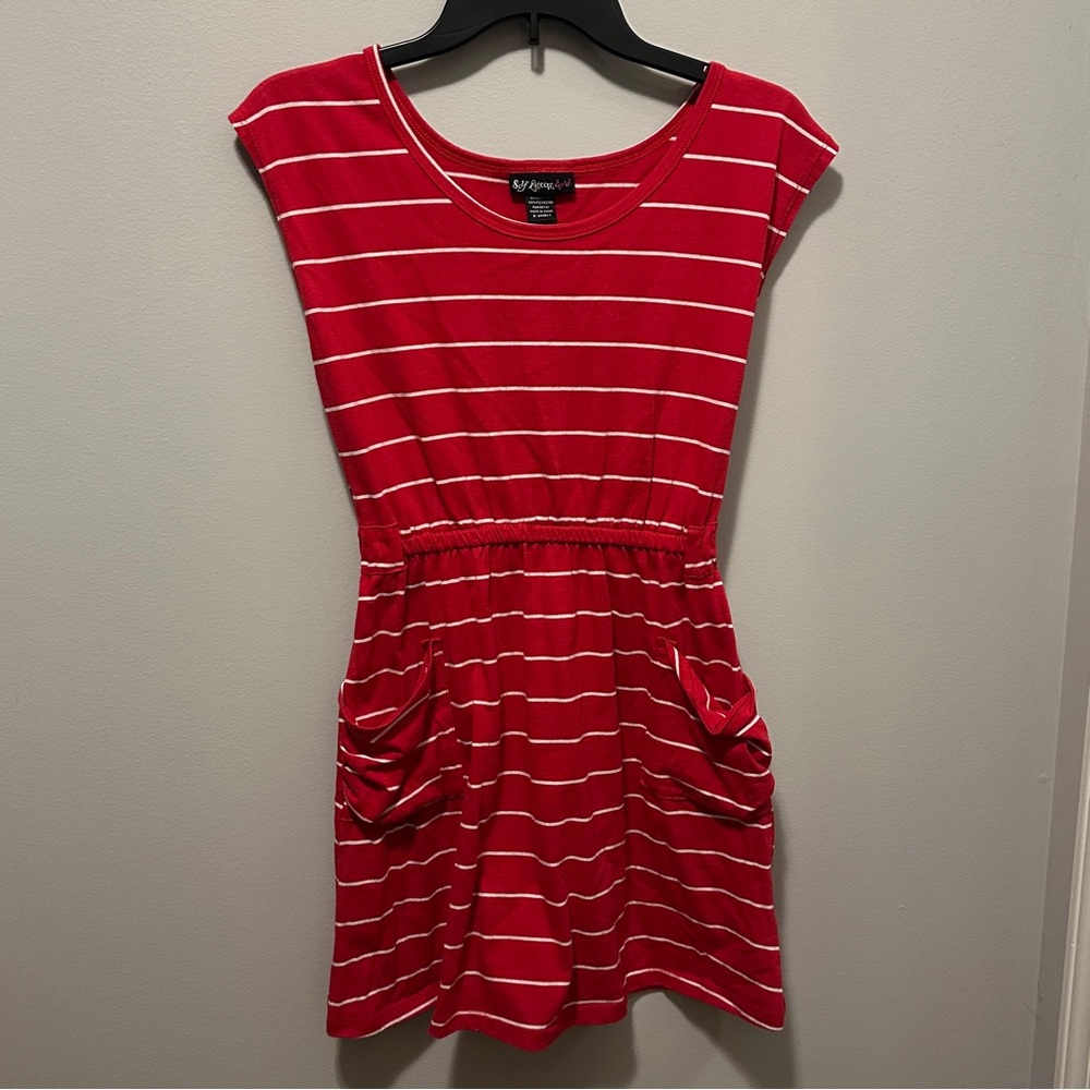 Self Esteem Red and White Striped Dress